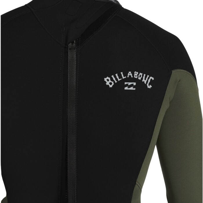 2024 Billabong Mens Foil 3/2mm Flatlock Back Zip Wetsuit ABYW100233 - Moss